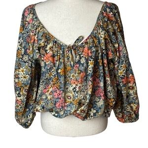 Anthropologie bishop young flowy crop top boho festival concert size S